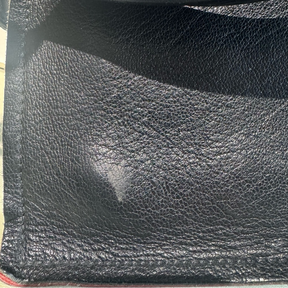 Bally Leather Shoulder Bag Black with Red Suede Interior - Picture 16 of 16